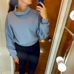 Lululemon Cowl Neck Sweatshirt. Size 6. Light/slate blue. Worn very few times.